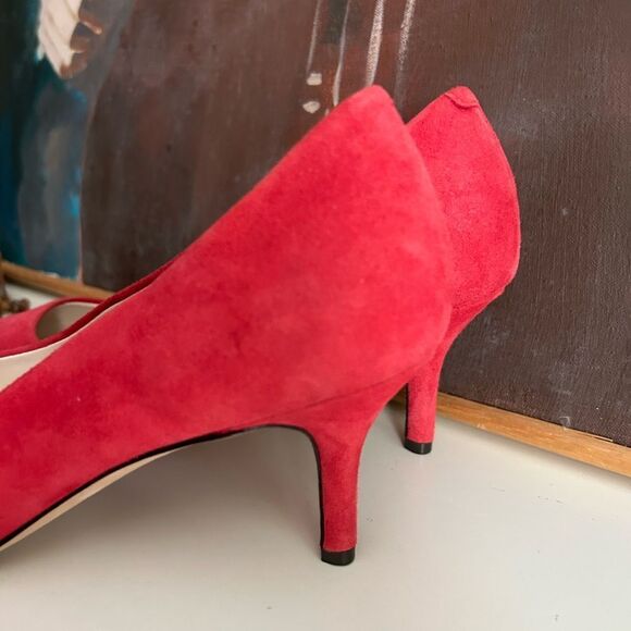 Cole Haan Red Suede Heels 7B - Picture 13 of 16